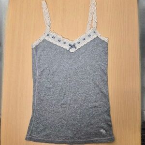 Abecrombie Kids Gray Cotton Lace Ribbon Bella Swan Core Petite Twee Tank Top S